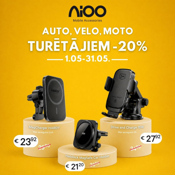 AIOO akcija auto turētājiem (01.05. līdz 31.05)